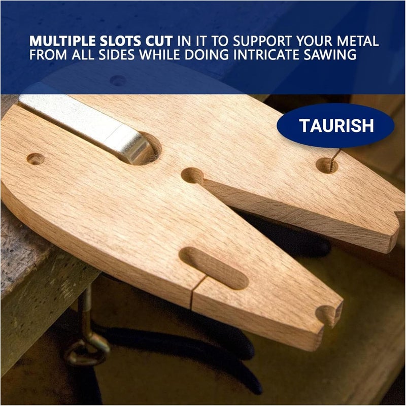 TAURISH V-Slot Bench Pin with C-Clamp Jewelry Making Tool Metalsmith Workbench For Sawing, Filing and Crafting - Image 4